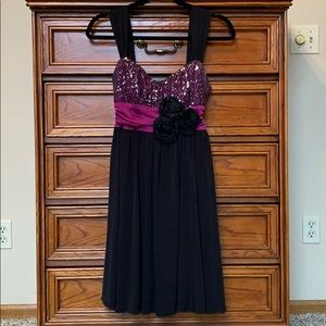 BCX purple and black sequin dress